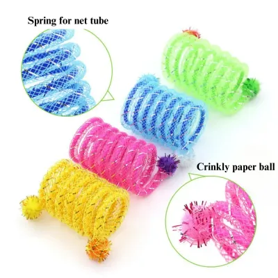 flexible cat spring colorful spring toy