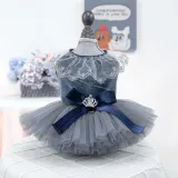 pet wedding dress (7) Adjustable and Comfortable Fit: Designed for both cats and small to medium dogs, this dress features adjustable straps to ensure a secure and comfortable fit.
