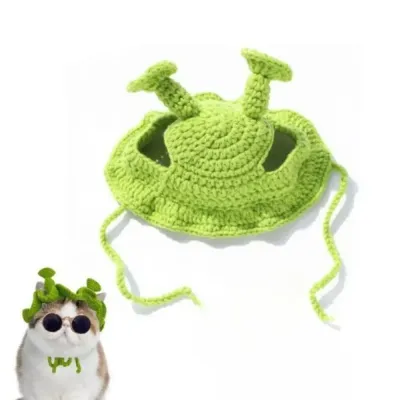 pet Shrek cosplay headpieces (2) Shrek-inspired pet costume headpiece for cats and dogs, a fun cosplay accessory.