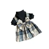College Style Pet Dress with Large Bowknot