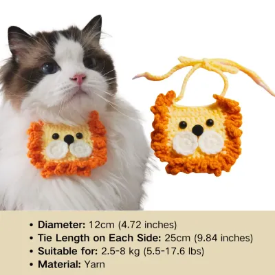 pet knit bib (1) The soft yarn material is gentle on pets' skin while also providing moisture absorption for pets prone to drooling, ensuring comfort and practicality.