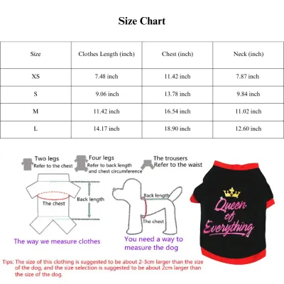 cotton dog shirt fall pet T-shirt