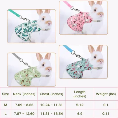 Rabbit Harness & Leash Set (3) Comfortable bunny harness and leash set, perfect for outdoor walks.