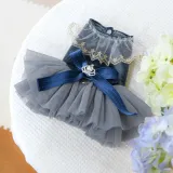 pet wedding dress (8) Crafted from soft, breathable fabric, this dress ensures pets stay comfortable and stylish, offering a luxurious look without sacrificing comfort.