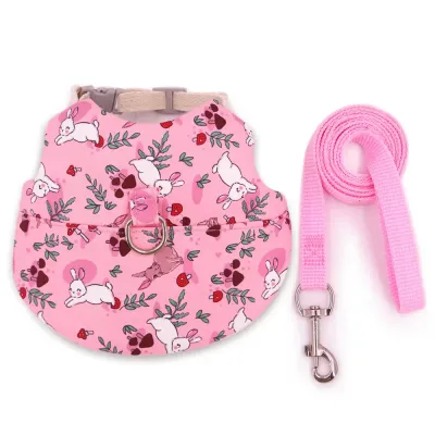 Rabbit Harness & Leash Set (1)_1 A cute and functional harness and leash set for small pets, designed in a charming country style. Perfect for safe outdoor walks and adventures with your bunny or small pet.