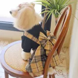College Style Pet Dress with Large Bowknot