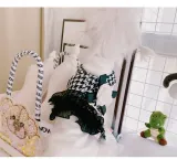 Houndstooth Pattern Dog Harness Vest with Bowknot