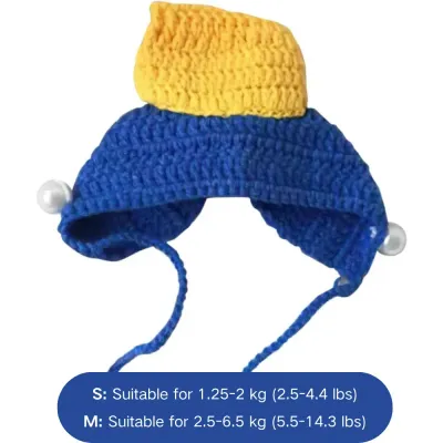 Pet Cosplay Headpiece (2) Available in S (up to 4 lbs) and M (5-13 lbs), this headpiece provides an adjustable, comfortable fit for a variety of small pets, ensuring secure wear without discomfort.