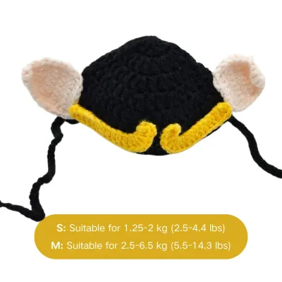 Handcrafted crochet pet hat for cats and dogs, designed for Pigsy fans.