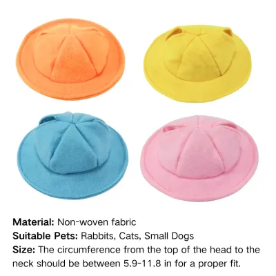 Rabbit Hat, Felt Fabric Sun Hat (5) Adorable bunny sun hat for small pets, perfect for outdoor adventures and themed costumes.