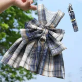 College Style Pet Dress with Large Bowknot