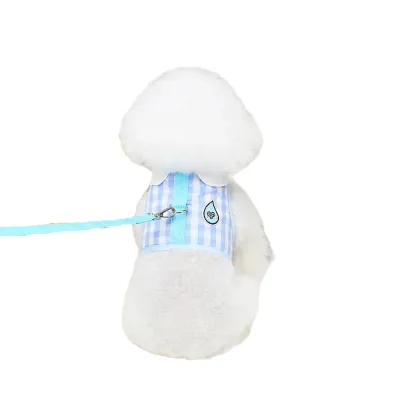 Blue Plaid Fashion Animal Print Dog Harness