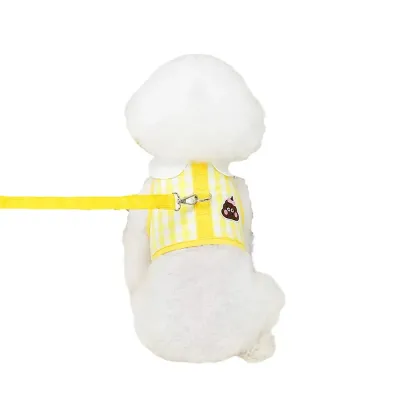 Yellow Plaid Fashion Animal Print Dog Harness