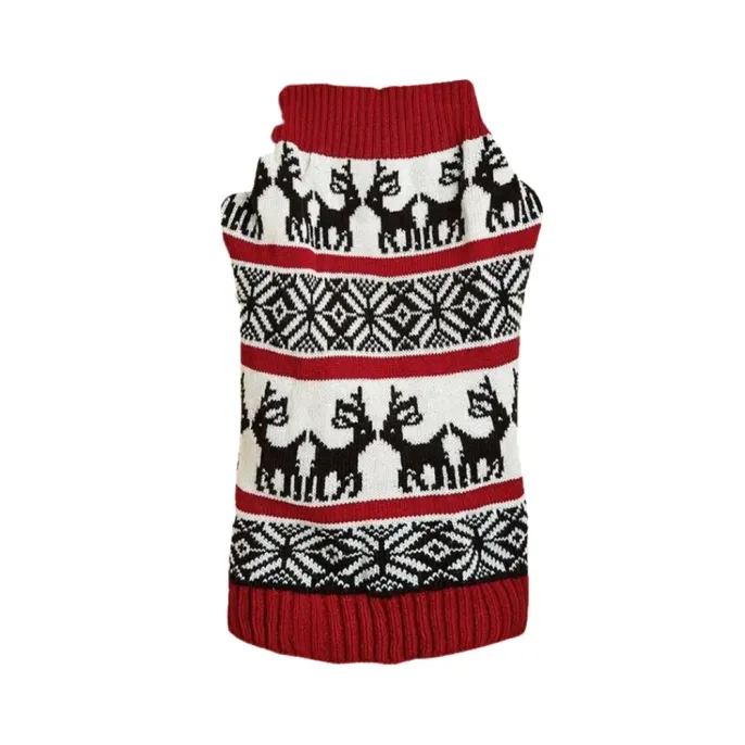 reindeer christmas dog sweater Double Reindeer Christmas Knit Dog Sweater