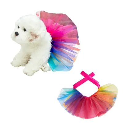 dog clothes costumes (2) This dog tutu dress features a charming and stylish design, perfect for pet boutiques looking to offer fashionable and eye-catching apparel.