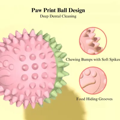 Multiple - Color Paw Print Hollow TPR Chew Toy for Dogs