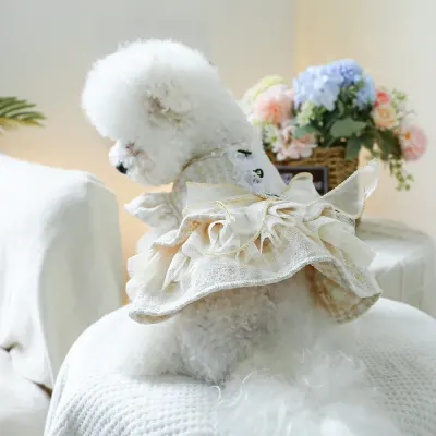 With its soft tulle skirt and elegant details, this pet dress is ideal for pet boutiques looking to offer stylish attire for weddings and holiday celebrations.
