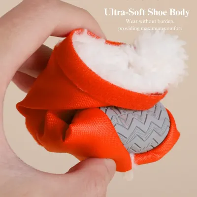 Winter Dog Shoes Warm Cotton Pet Booties with Waterproof and Non-Slip Design