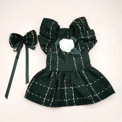 This 3-piece set with plaid design and 3D floral decor offers high demand for pet boutiques, with a combination of elegance, comfort, and versatility that customers love.