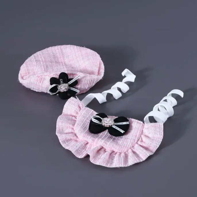 dog bandana (1) Retailers can offer a fashionable and functional holiday outfit for pets, combining warmth and style with this knitted bib and beret set, perfect for Christmas festivities.