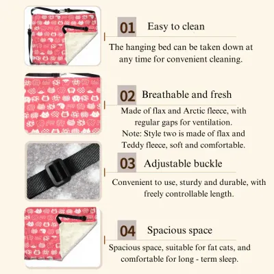 Double Sided Pink Cat Hammock for Winter