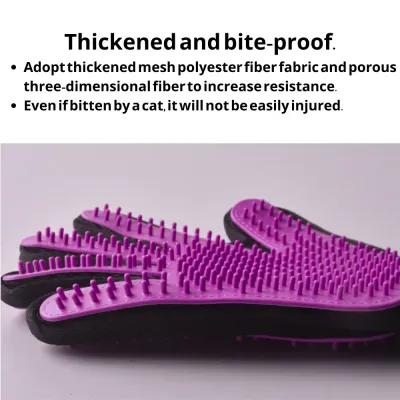 Pet Grooming Gloves for Shedding Cat Bath Gloves Hair Remover