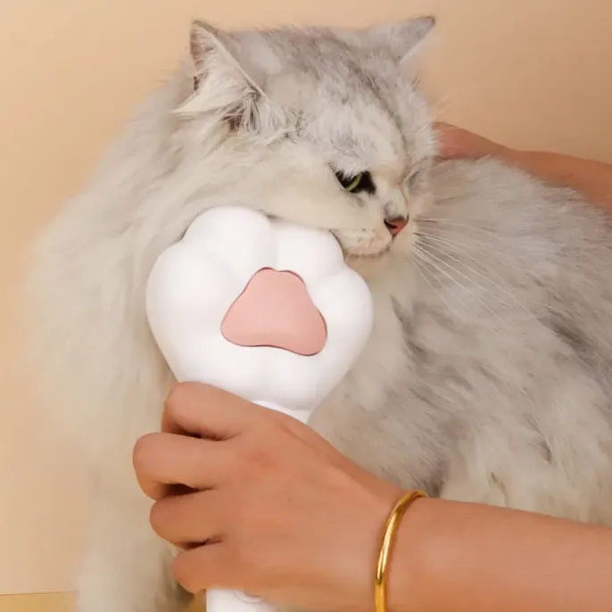 Cat Grooming Brush with Massage Function (7) A deep grooming solution to tackle undercoat mats and floating fur, reducing the occurrence of hairballs.