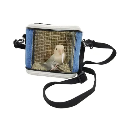 Breathable Pet Carrier Bag, Diagonal Cross Body Birdcage, Reptile Cage, Transparent Mesh Pet Travel Carrier Main Breathable Small Carrier Bag for Birds and Small Animals