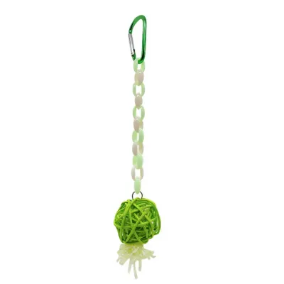 Rattan Chain Parrot Toy Pendant, Suitable For Birds, Hamsters & Other Small Pets To Chew, Various Sizes, Random Color Accessories Green Colorful Rattan Ball Bird Chew Toy