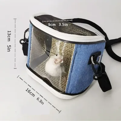 Breathable Pet Carrier Bag, Diagonal Cross Body Birdcage, Reptile Cage, Transparent Mesh Pet Travel Carrier Size Breathable Small Carrier Bag for Birds and Small Animals
