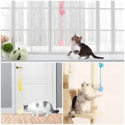 Hanging Interactive Toy Cat Spring Ball Toy