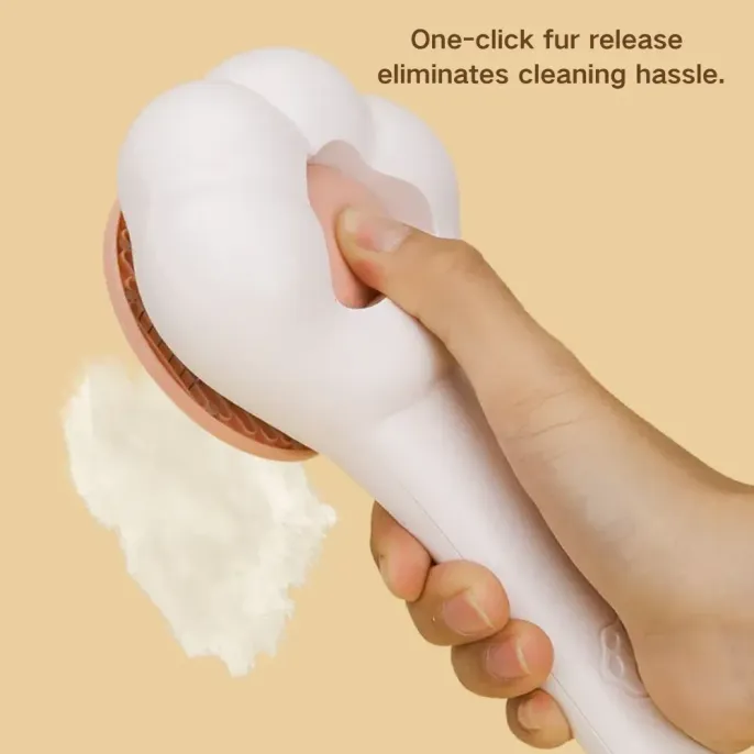 Cat Grooming Brush with Massage Function (5) This brush features a unique "bird-shaped" needle design, reducing static and preventing fur from flying around.