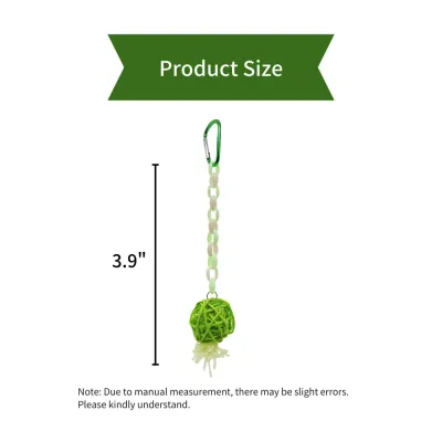 Rattan Chain Parrot Toy Pendant, Suitable For Birds, Hamsters & Other Small Pets To Chew, Various Sizes, Random Color Accessories Size Colorful Rattan Ball Bird Chew Toy