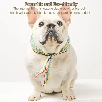 Reusable Cooling Pet Neck Scarf Cooling Bandana for Summer Heat Relief (5) Soft, smooth cooling fabric that ensures comfort for pets without any sticky or uncomfortable feeling.