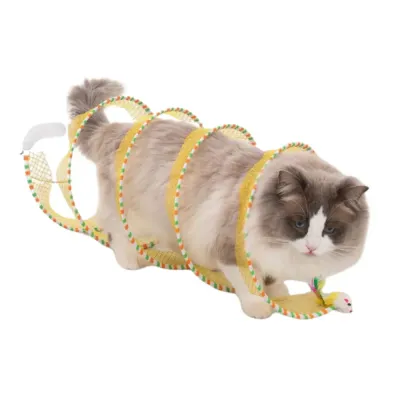 S-Shape Patchwork Design Cat Tunnel Toy