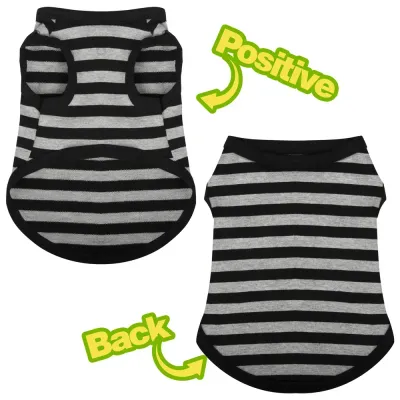 Breathable Cotton Striped Dog Shirt Vest for Dogs (8) Striped pet shirt for dogs, available in various sizes for all breeds.