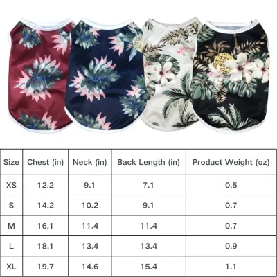 Summer Breathable Hawaii Pet Vest for Dogs (5) Keeps Pets Cool: The breathable fabric helps regulate temperature, ensuring pets stay cool and relaxed even in the heat.