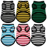 Breathable Cotton Striped Dog Shirt Vest for Dogs (14) Lightweight, breathable cotton shirt for dogs, perfect for summer and all-season wear.