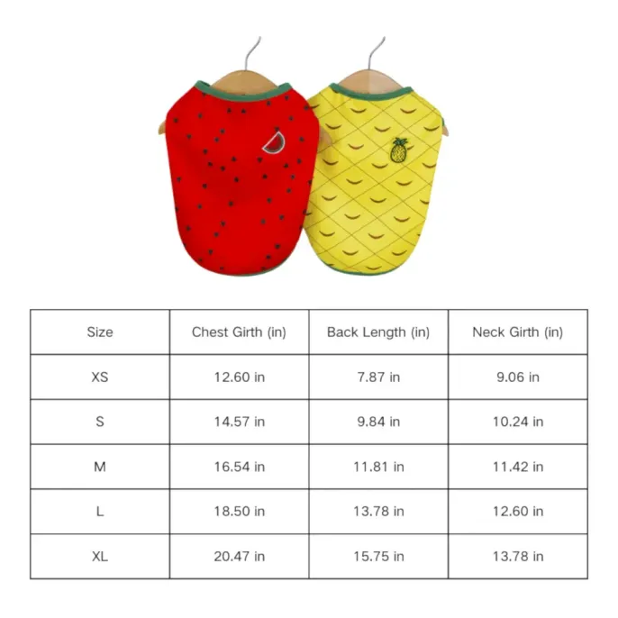 summer dog clothing size summer dog clothing size