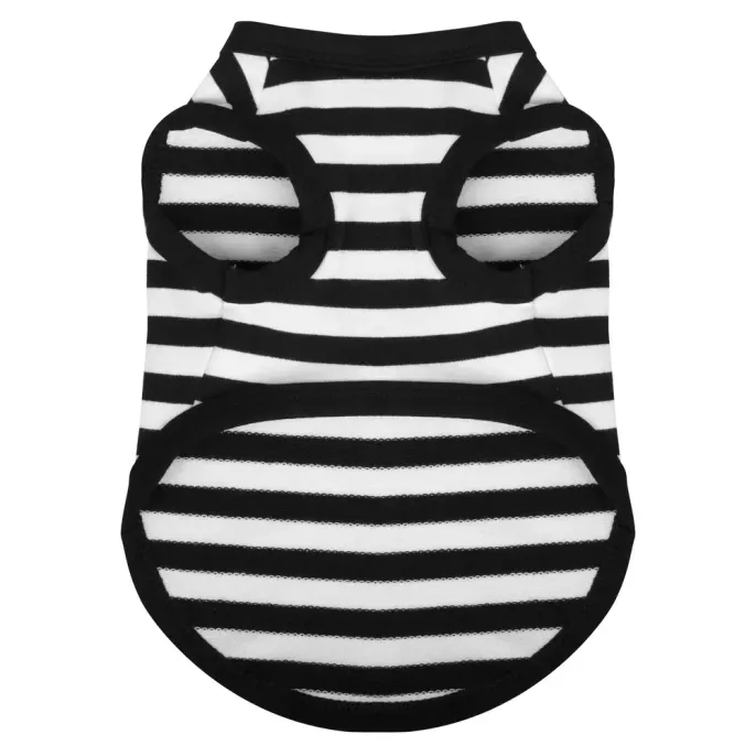 Breathable Cotton Striped Dog Shirt Vest for Dogs (1) Premium Cotton Fabric: Made from high-quality cotton, this pet shirt is soft, breathable, and gentle on the skin, offering comfort for pets throughout the day.