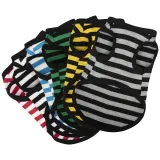 Breathable Cotton Striped Dog Shirt Vest for Dogs (13) Soft and breathable material, keeping dogs cool and comfortable.