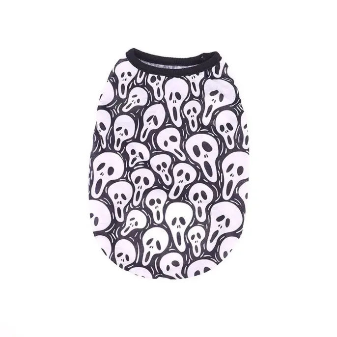 Summer Skeleton Design for Halloween Vests for Cats and Dogs (7) Trendy and playful skeleton design, great for Halloween parties or themed events.