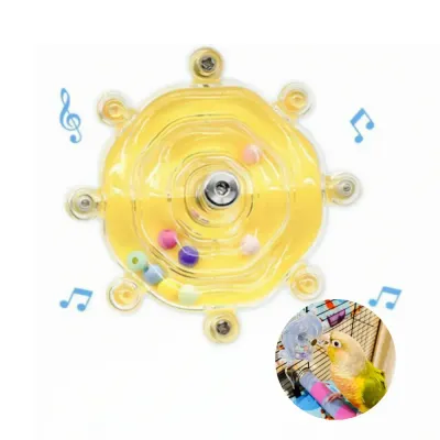 Bird Toy, Bird Bite And Decompression Toy, With Randomly Colored Beads, Multifunctional Hanging Bird Toy, Main Spinning Bird Toy with Randomly Colored Beads