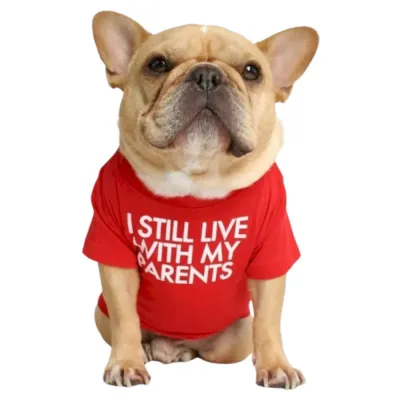 red Letter printed bulldog t-shirt red Letter printed bulldog t-shirt