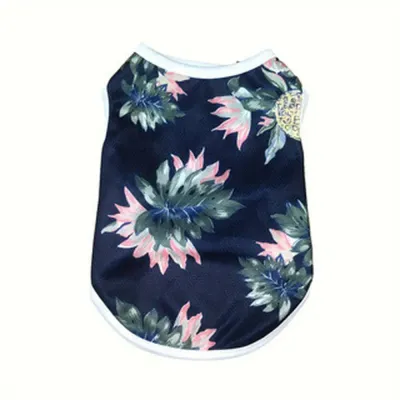 Summer Breathable Hawaii Pet Vest for Dogs (6) Stylish & Practical: The Hawaiian print adds a playful touch to the vest, while the breathable, stretchy material ensures comfort and easy wear.