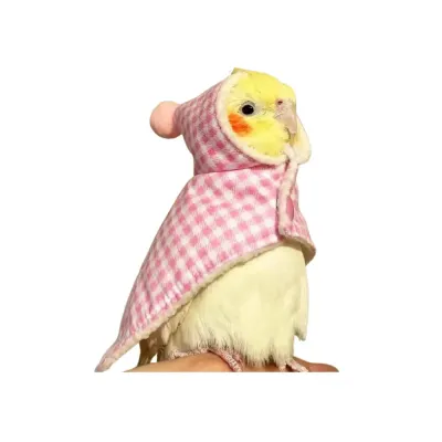 Cute Bird Costume, Parrot Cloak Cosplay Photo Prop, Bird Clothes Main Warm Hooded Plaid Cloak Jacket for Birds