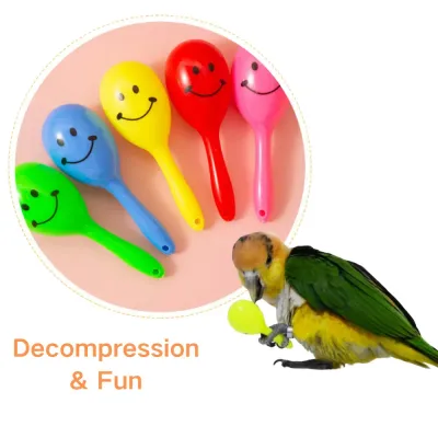 Parrot Toy Set With Small Sand Hammers And Colorful Chew Toys For Parrot Interactive Training And Teeth Grinding, Random Color And Pattern Features Colorful Small Sand Hammer for Birds