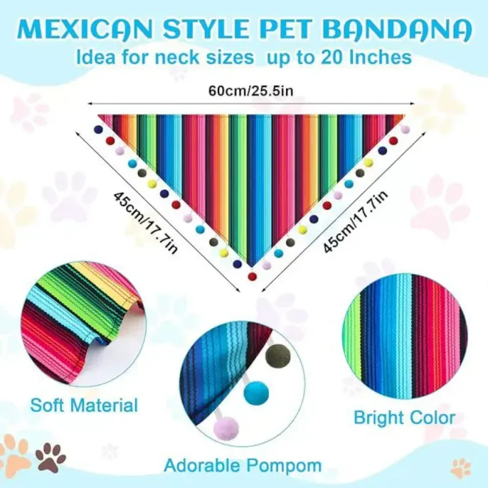 Striped Triangle Scarf Fashionable Pet Outfit