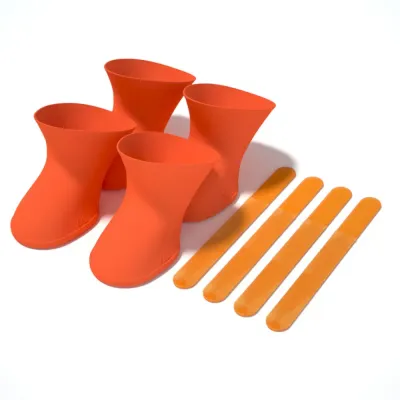 orange silicone pet rain booties orange silicone pet rain booties