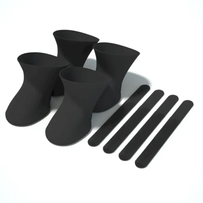 black silicone pet rain booties